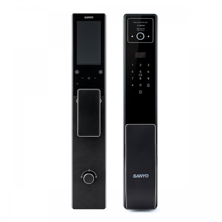 Электронный замок Sanyo D200 Tuya DM70 с WiFi, с видеодомофоном, черный