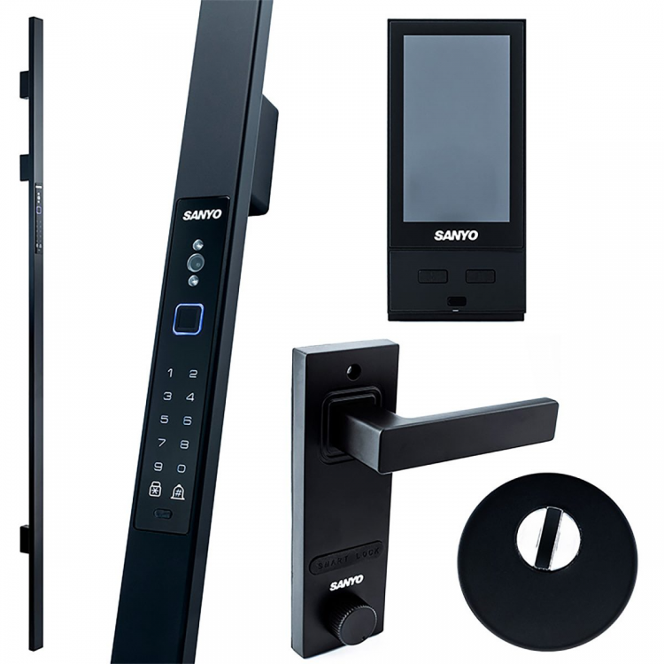 Электронный замок Sanyo D700 Usmart Go DM70 с WiFi, ручка скоба 1600 мм, черный