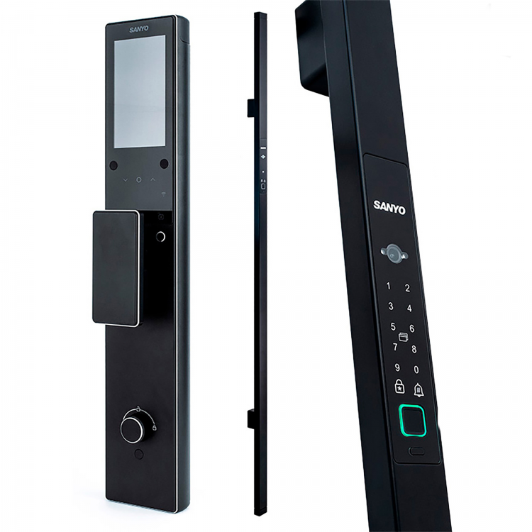 Электронный замок Sanyo D501 Tuya DM70 с WiFi, ручка скоба 1600 мм, черный