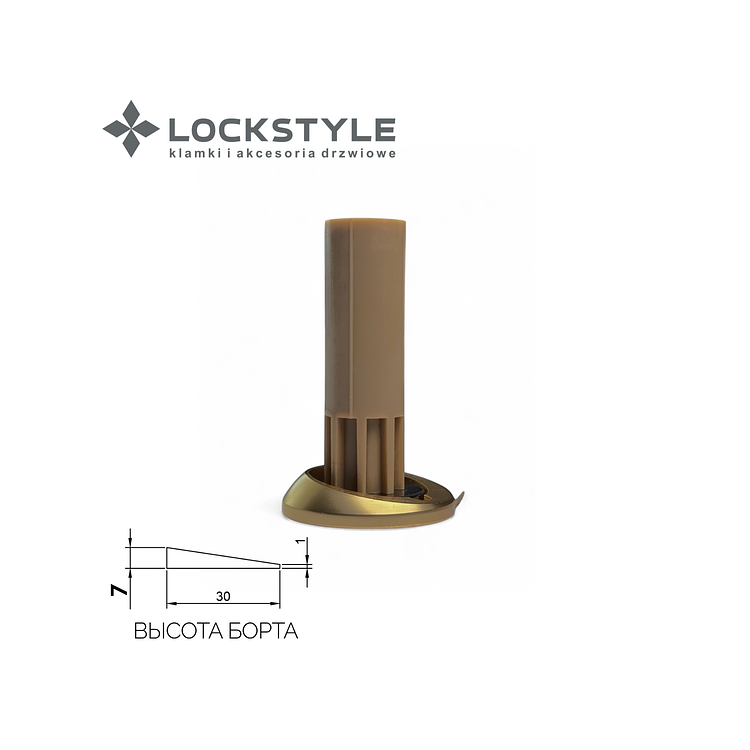 Дверной ограничитель магнитный, скрытый LOCKSTYLE модель STOPPINO Mod. 2 ANTIQUE BRONZE (бронза), 7 мм