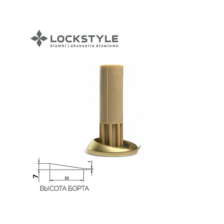 Дверной магнитный ограничитель скрытый LOCKSTYLE STOPPINO матовое золото
