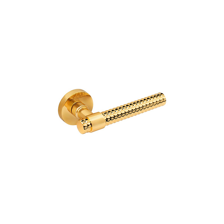 Дверная ручка на круглом основании FANTOM "Стефания" Gold золото