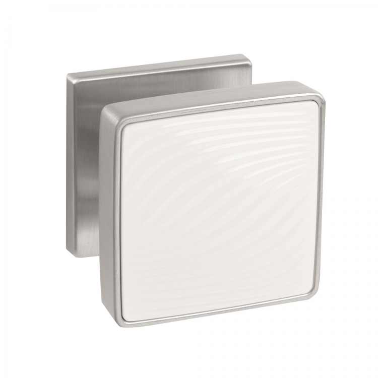 Дверная ручка K.EST.Q52.GIPNOZ SSC/WH-16 сатинированный хром/белый