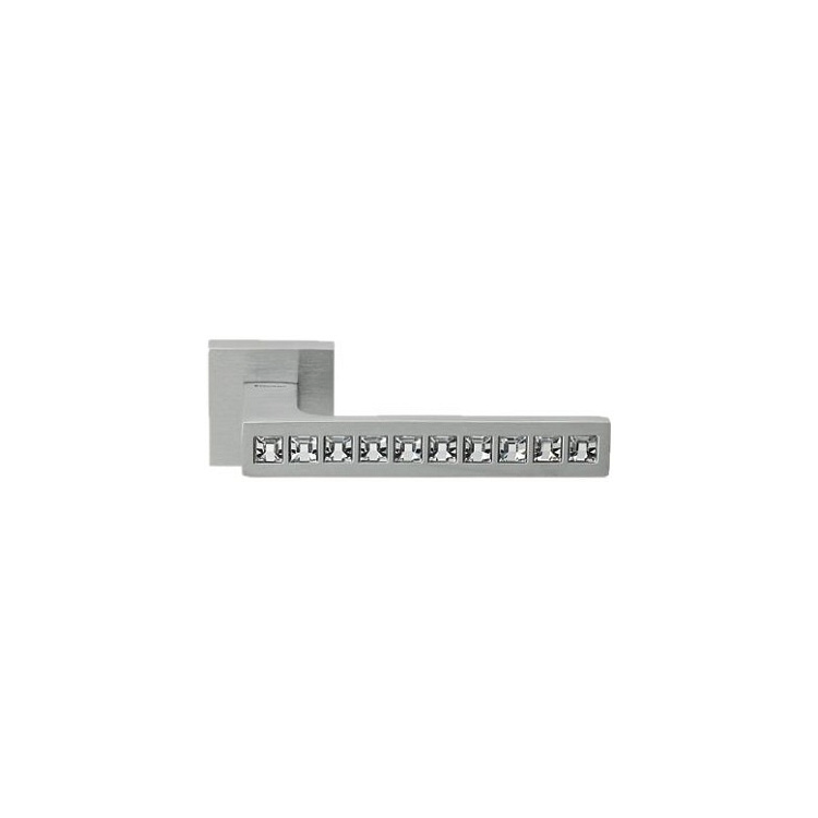 Дверная ручка на круглом основании Linea Cali REFLEX 1215/019 CS хром матовый/ SWAROVSKI