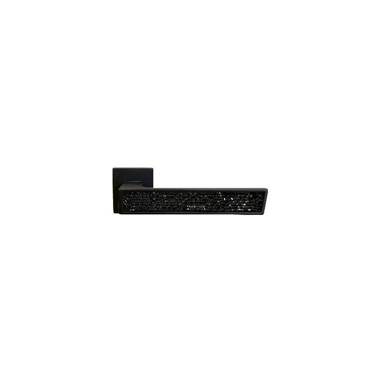 Дверная ручка на квадратном основании Linea Cali ZEN 1366/019 VE черный матовый/черный хрусталь SWAROVSKI