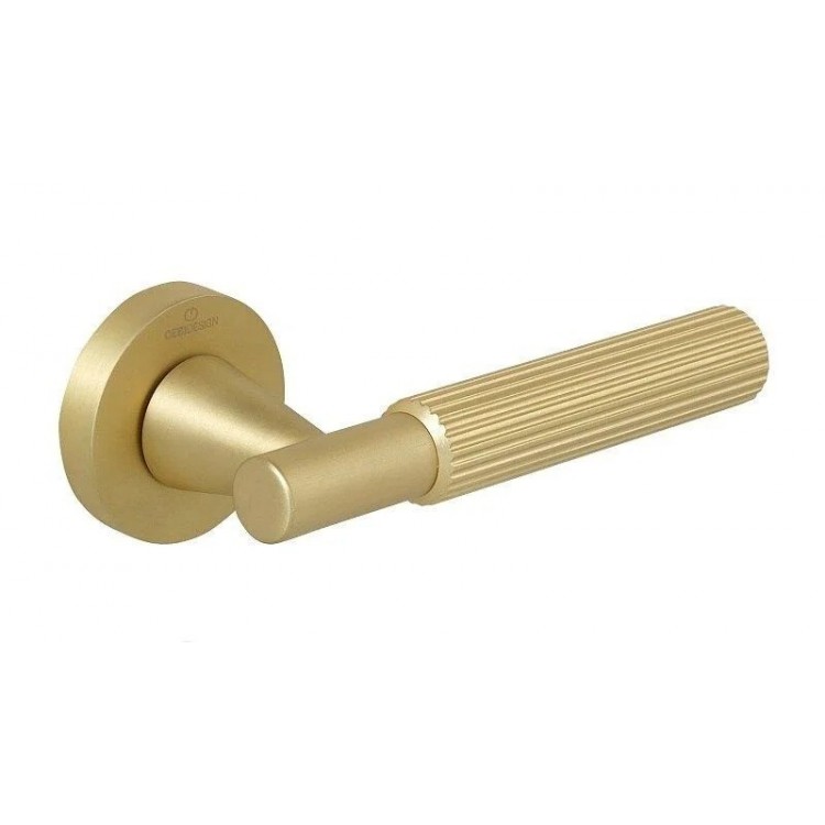 Ручки дверные CEBI SOHO STRIPED (в полоску) цвет MP35 матовое золото